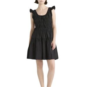 NWT Free Assembly Ruched Black Fit & Flare Mini Sun Dress - XL